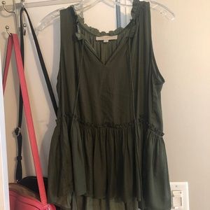 Medium Loft Green Silk Tank Blouse